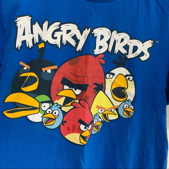 Angry Birds Graphic Minimalist Cartoon Characters 100% Cotton Fun Tee shirt - Picture 6 of 9